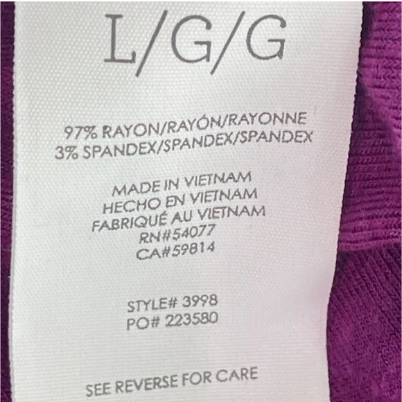 CAbi Serenity Tee Heather Violet Sz XL #3998 EUC - Picture 6 of 6